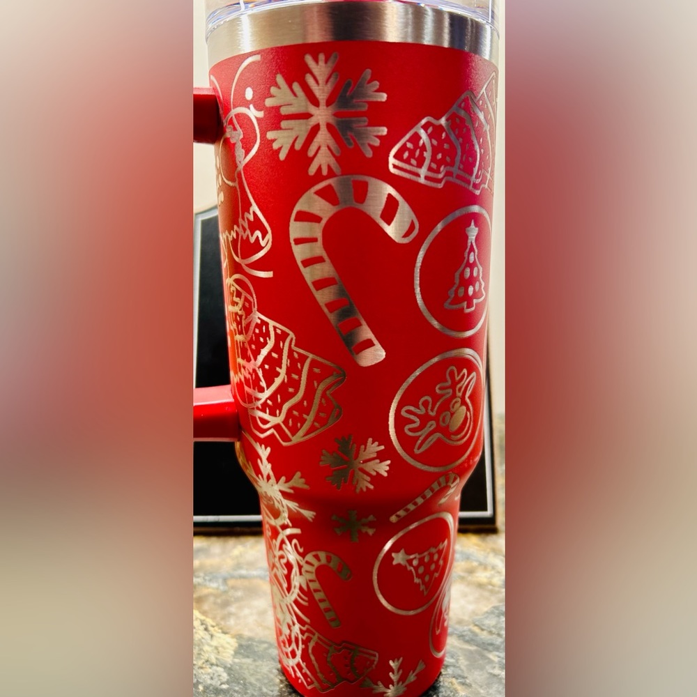 NEW! Engraved red Christmas tumbler!